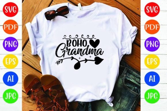 Boho Grandma: A Charming Addition to T-Shirt Designs and Graphics