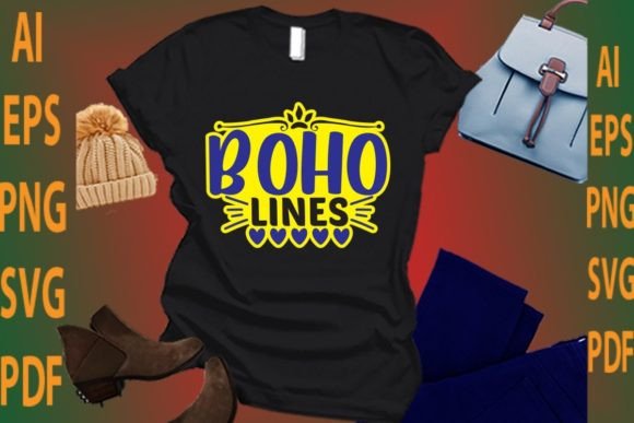 Boho Lines: A Versatile Graphic for T-Shirt Designs