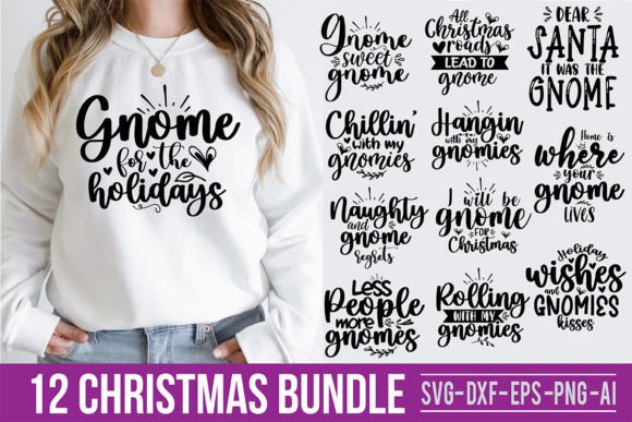 Christmas Gnome SVG Bundle: Perfect for T-Shirt Designs and Graphics