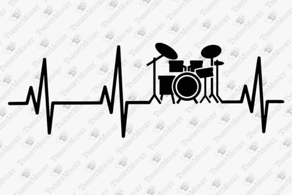 Drums Heartbeat Drumset: A Bold T-Shirt Design Graphics