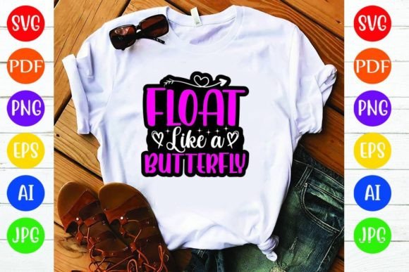 Float Like a Butterfly: A Versatile T-Shirt Graphics Asset