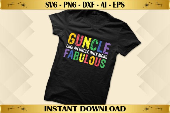 Guncle Funny Gay Pride: A Playful T-Shirt Design for Local Brands