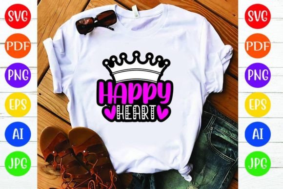 Happy Heart: A Versatile Graphic for T-Shirt Designs