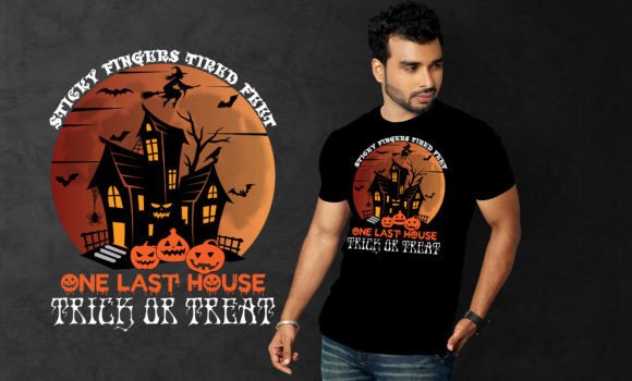 Sticky Fingers Tired Feet One Last House: A Trendy T-Shirt Design for Crafters