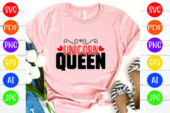 Unicorn Queen: A Versatile Graphics and T-Shirt Design Asset