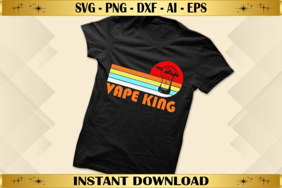 Vape King Vintage Retro: A Bold T-Shirt Graphics Choice