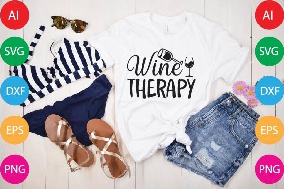 Wine Therapy: A Perfect Graphic for T-Shirt Designs